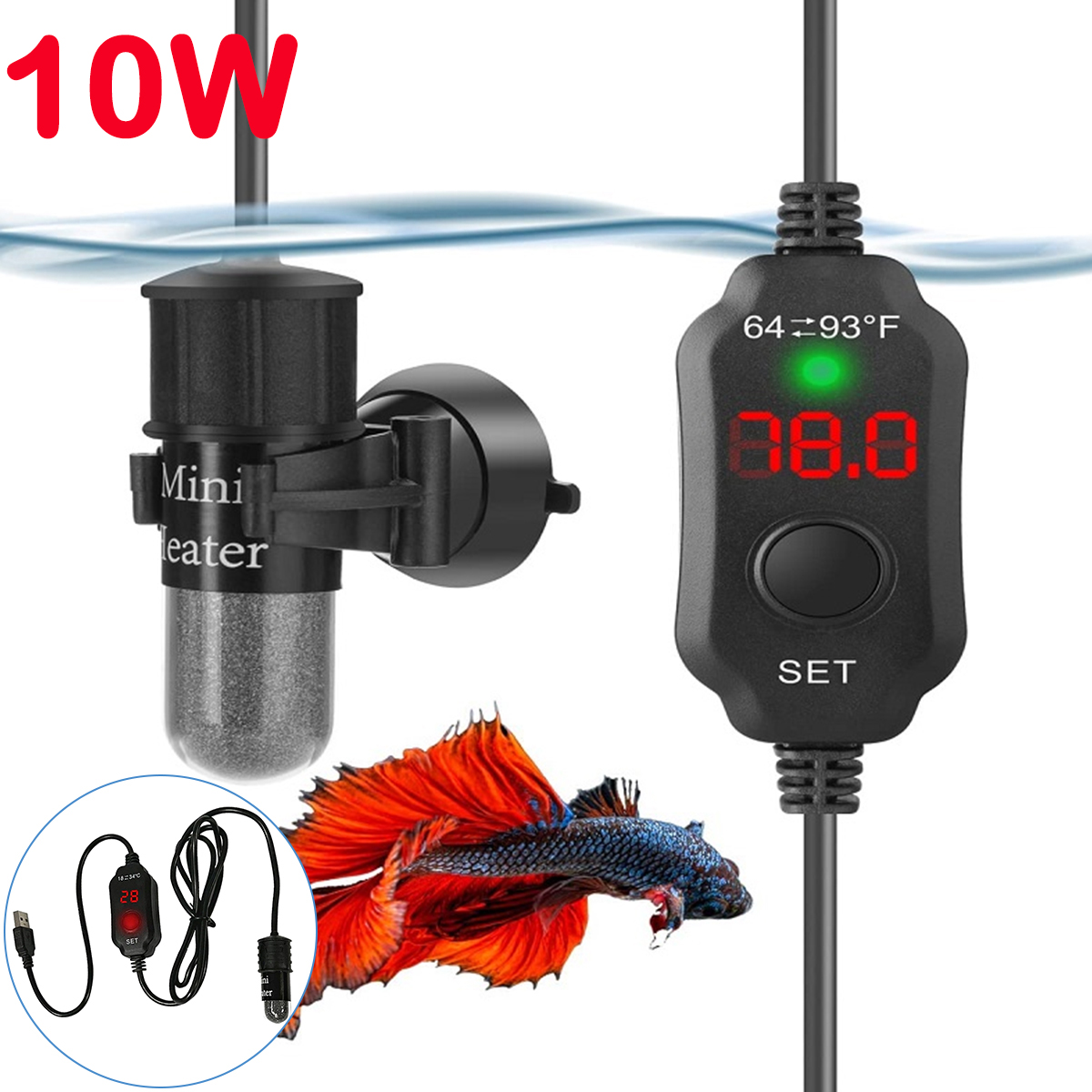 Fish Tank Heater - قضيب سخان حوض السمك قابل للتعديل