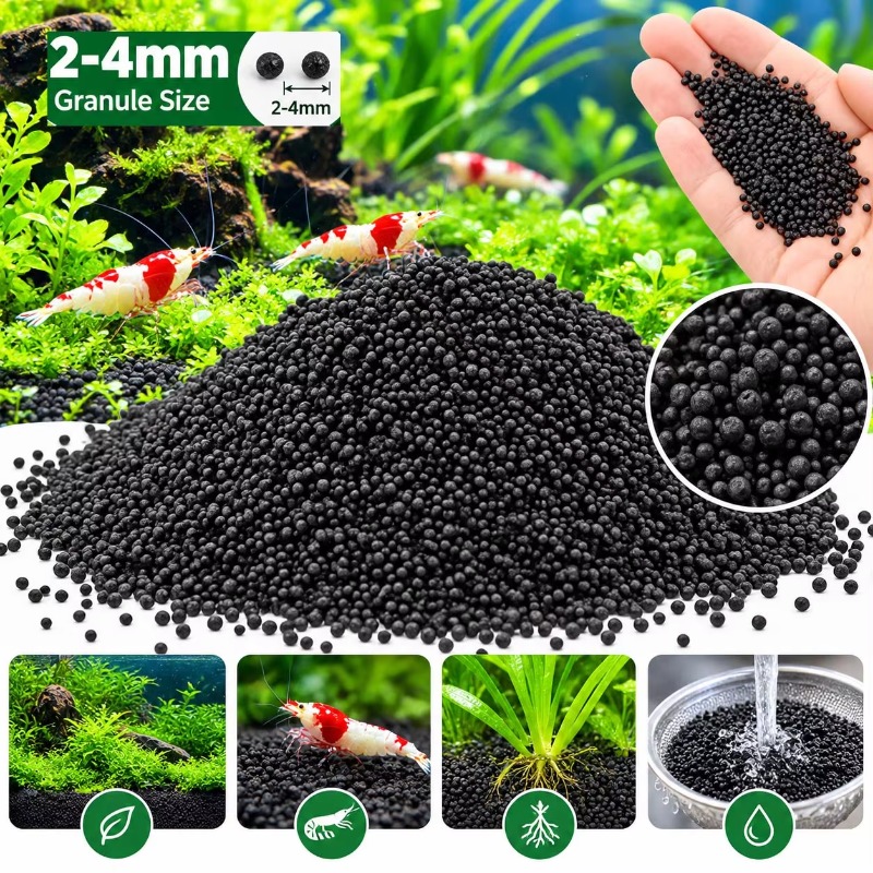 Fish Tank Gravel - تربة حوض السمك السوداء للنباتات المائية،