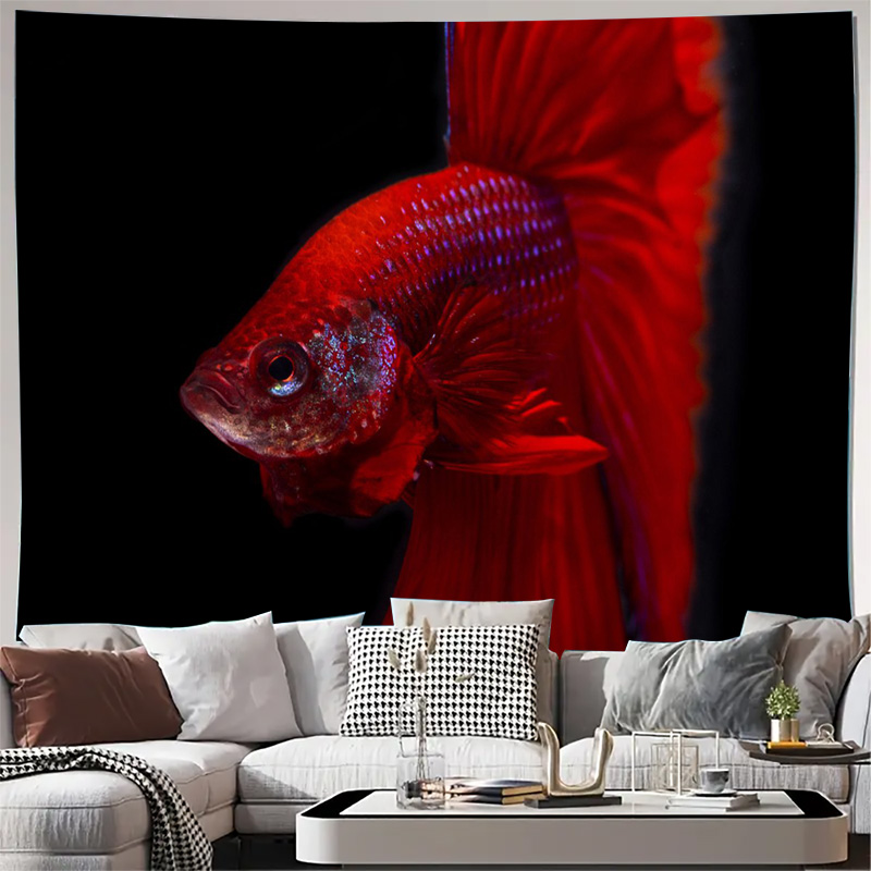Aquarium Fish Betta - لوحة جدارية قماشية مطبوعة على شكل