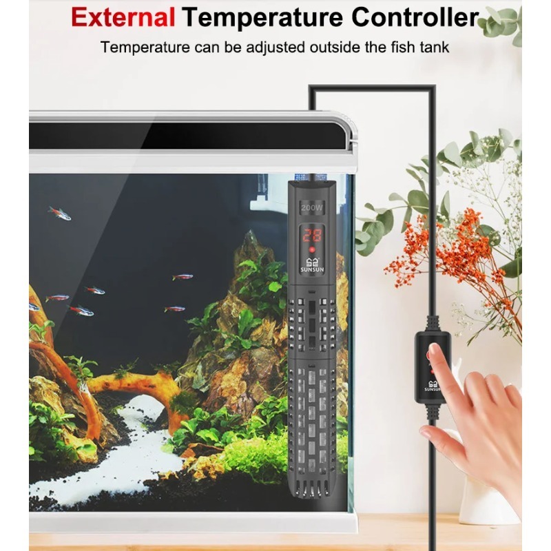 سخان غاطس لأحواض السمك مع شاشة - مراجعة Fish Tank Heater وسعره
